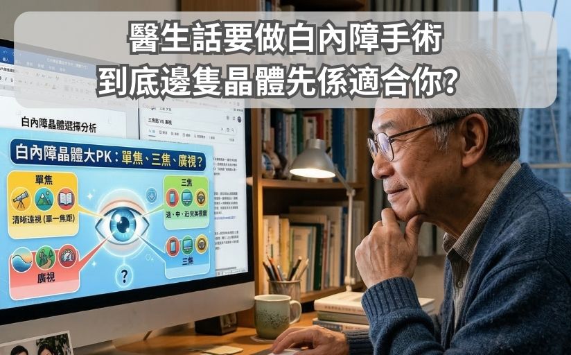 醫生話要做白內障手術 到底邊隻晶體先係適合你？